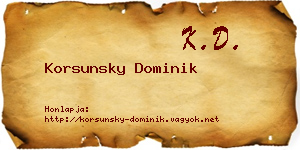 Korsunsky Dominik névjegykártya